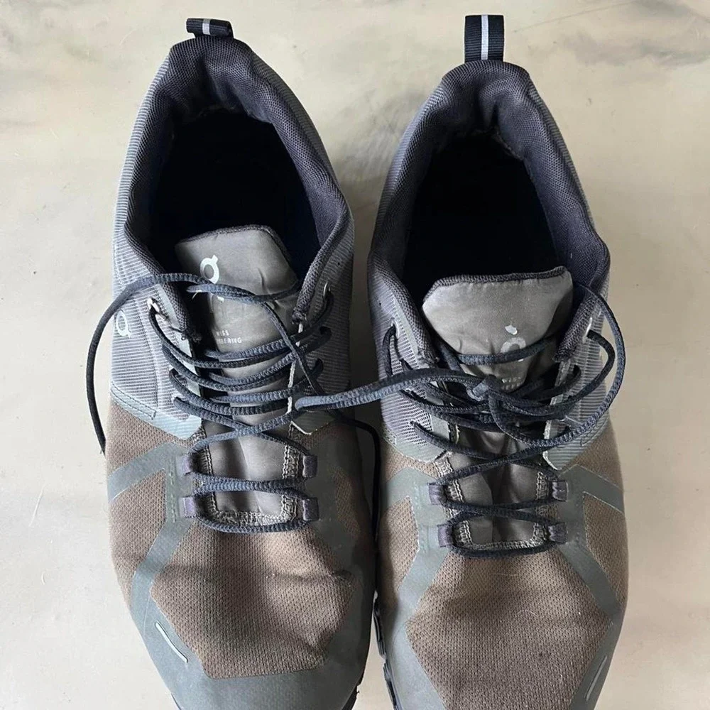 On Cloud Men's Grey Brown Running Sneakers Size 12